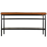 Maze Nancy Shoe Shelf Bank zwart, vintage cognac leer