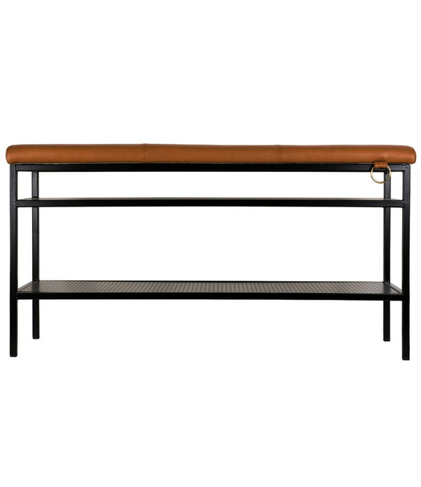 Maze  Maze - Nancy bench black - cognac leather