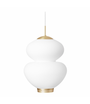 Peanut Hanglamp opaal glas, messing