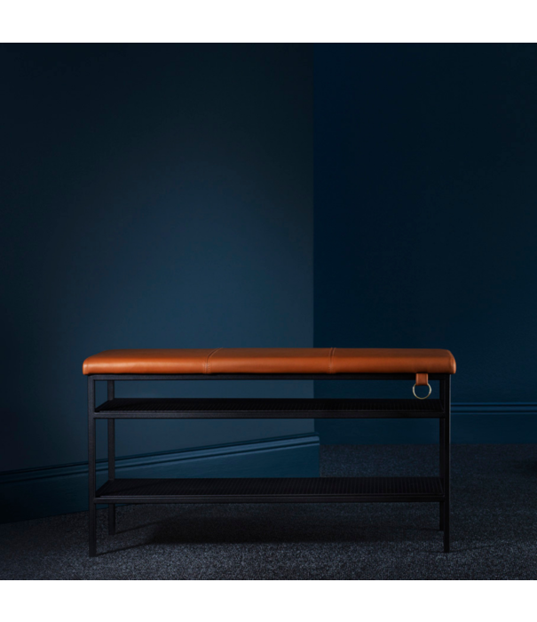 Maze  Maze Nancy Shoe Shelf Bank wit, vintage cognac leer