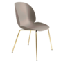 Gubi Beetle dining chair recycled plastic, conic base brass