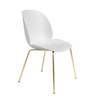 Gubi - Beetle dining chair - conic base brass