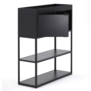 Hay - New Order cabinet charcoal 4 layers with sliding door and tray top