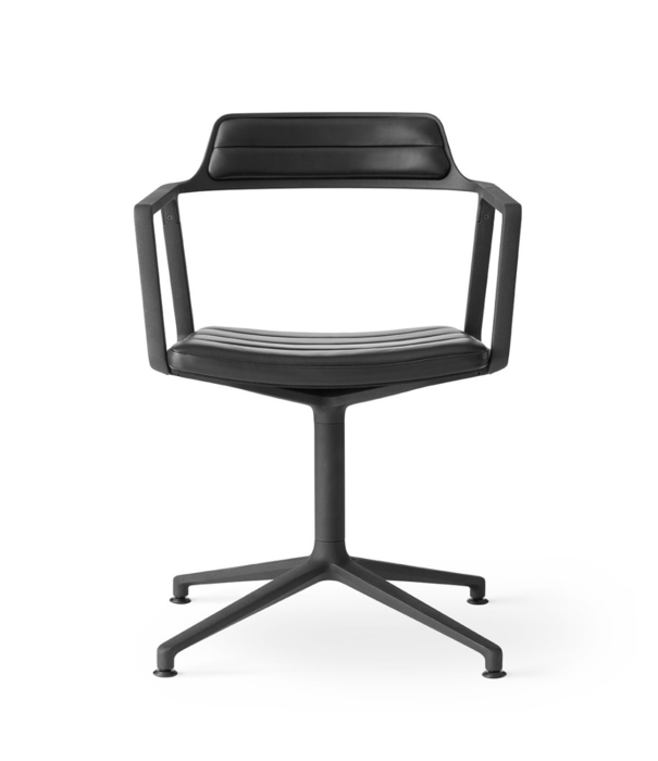 Vipp  Vipp - 452 swivel chair - polished frame - black leather