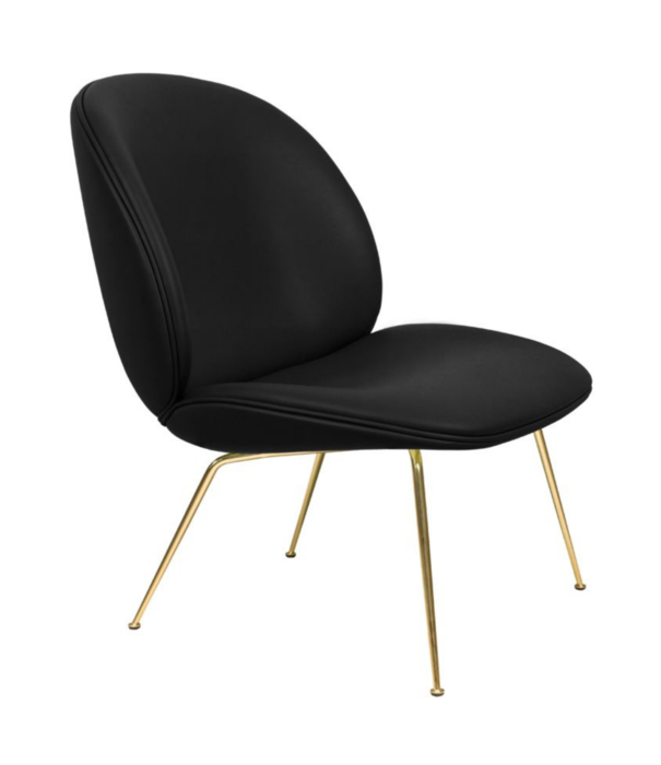 Gubi  Gubi - Beetle lounge chair velvet 294 - conic base brass