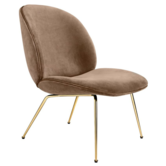 Beetle lounge chair velvet 294 - conic base brass