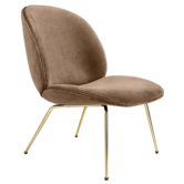 Gubi - Beetle lounge stoel velvet 294 - conic voet messing