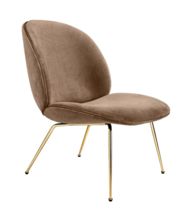 Gubi - Beetle lounge chair velvet 294 - conic base brass