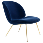 Gubi - Beetle lounge stoel velvet 294 - conic voet messing