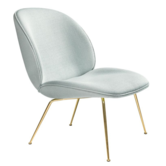 Gubi - Beetle lounge stoel velvet 294 - conic voet messing