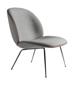 Gubi - Beetle lounge chair upholstered - conic base black