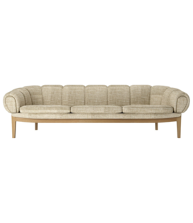 Croissant 3-seater Sofa, wood base 230cm