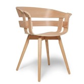 Wick chair wood base