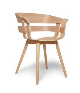 Wick chair wood base
