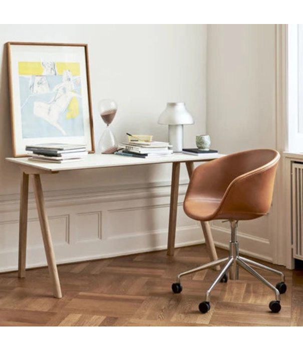 Hay  AAC 53 Office Chair leather, aluminium swivel with castors