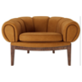 Croissant Lounge Stoel Chamois leer, walnoot poten
