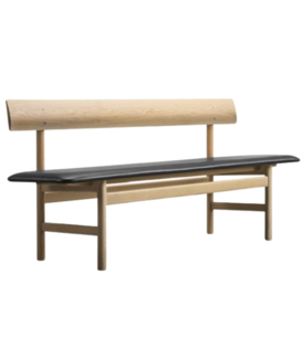 Fredericia - Mogensen 3171 bench oak, seat leather