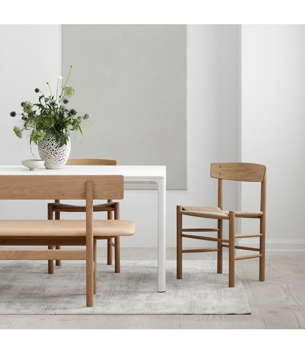 Fredericia  Fredericia - Mogensen 3171 bank eiken, zitting leer