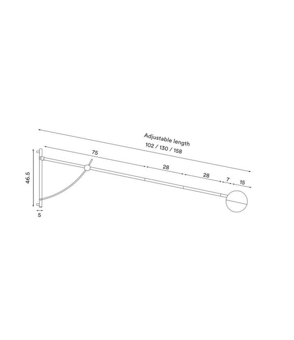 Northern  Balancer Wandlamp 102/130/158 cm.