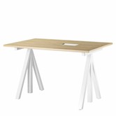 String Works Desk height adjustable, oak / white