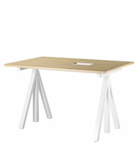 Works Bureau hoogte verstelbaar, eiken / wit