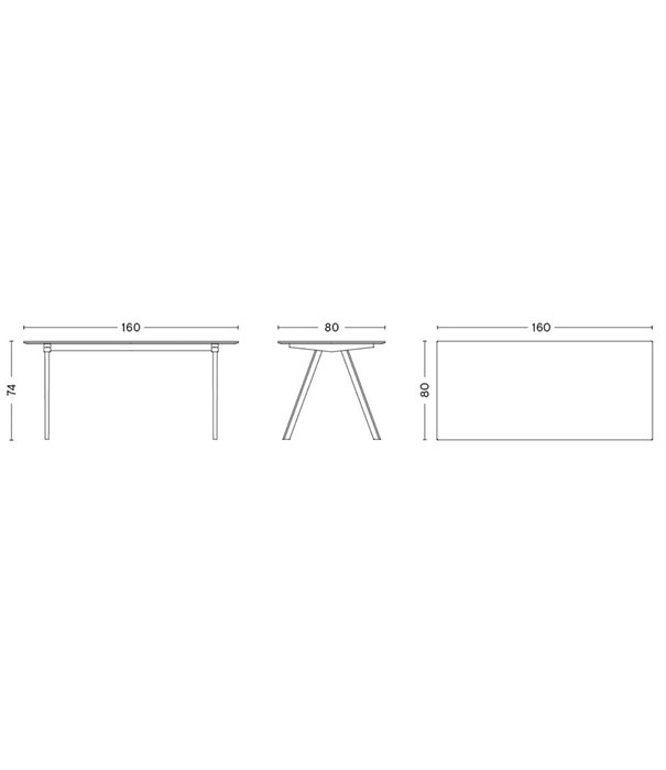 Hay  Hay CPH 10 Desk Table oak base 160cm