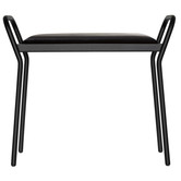 Maze  Anyone Bench black, black leather 64cm