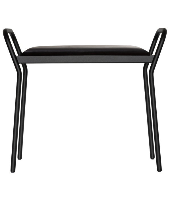 Maze  Maze Anyone Bankje zwart, zwart leer 64cm