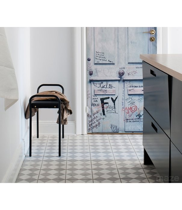 Maze  Maze Anyone Bankje zwart, zwart leer 64cm