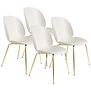 Gubi - Beetle chair alabaster white - base brass - set of 4