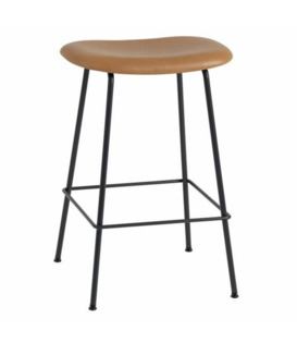 Muuto - Fiber counter stool leather - tube base H65