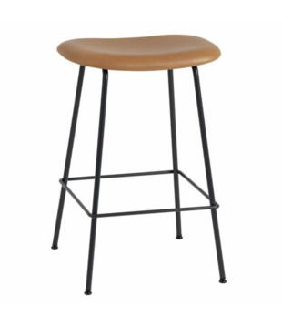 Fiber Counter Stool Refine leather, tube base H65