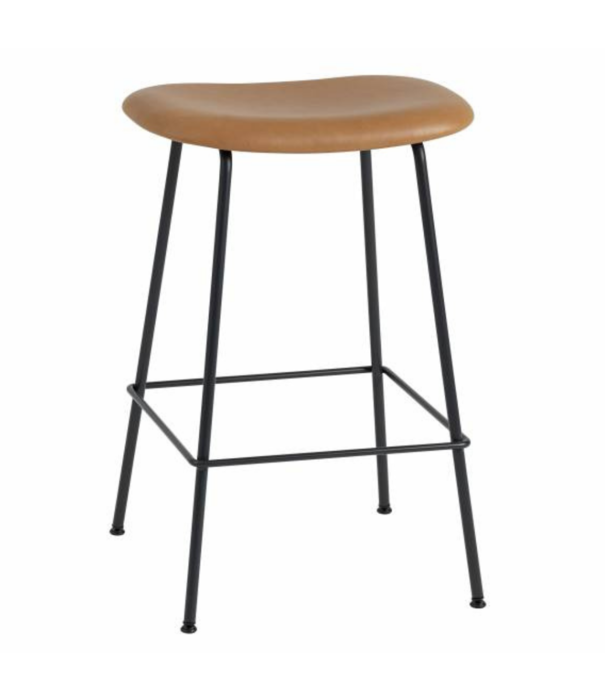 Muuto  Muuto - Fiber counter stool leather - tube base