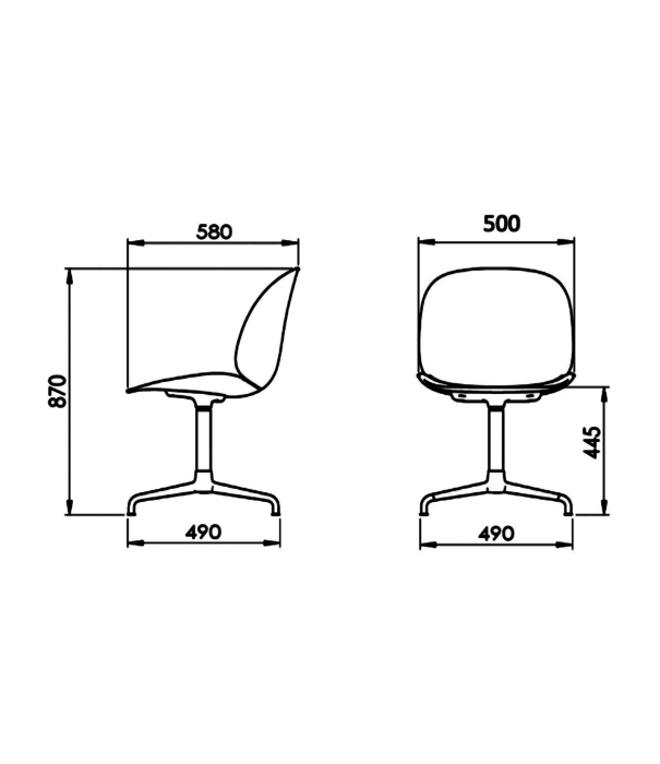 Gubi  Gubi - Beetle Meeting chair 4 star base