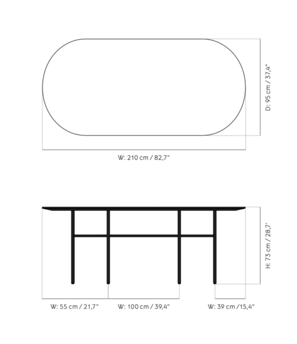 Audo Audo - Snaregade table oval