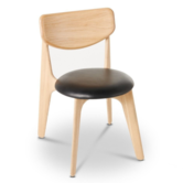 Tom Dixon - Slab chair oak - black leather seating