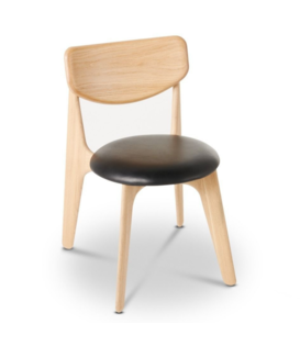 Tom Dixon - Slab chair oak - black leather seating