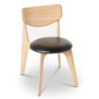 Tom Dixon - Slab chair oak - black leather seating