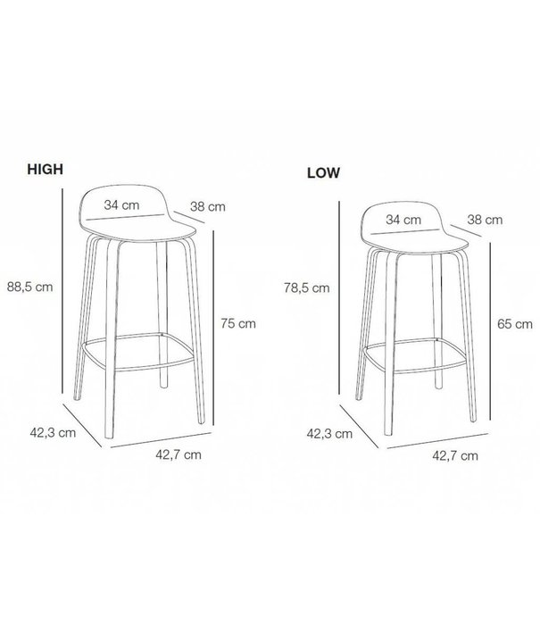 Muuto  Muuto - Visu Bar stool Counter 65cm