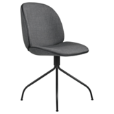 Gubi - Beetle meeting stoel upholstered - black swivel base