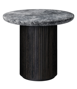 Gubi - Moon Lounge Table Round, grey marble Ø60