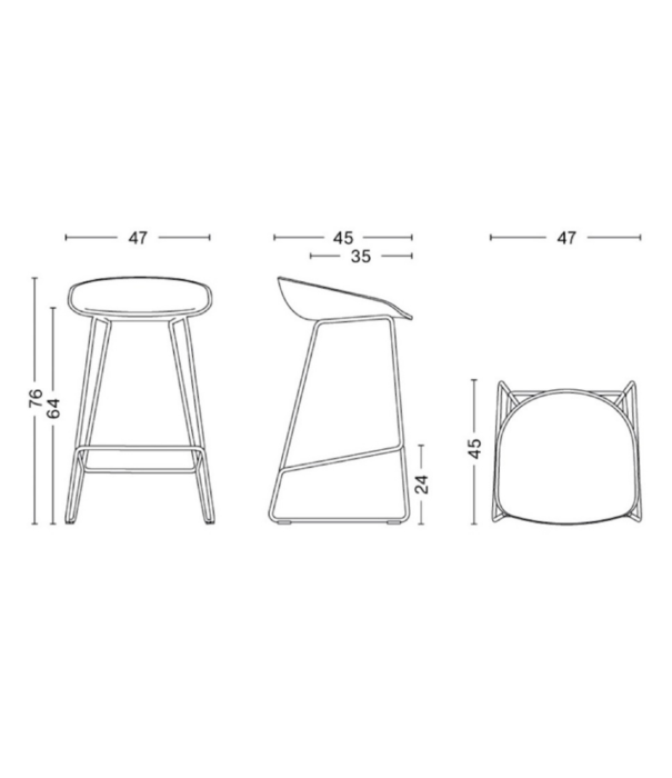 Hay  Hay - AAS39 Bar stool Upholstered.