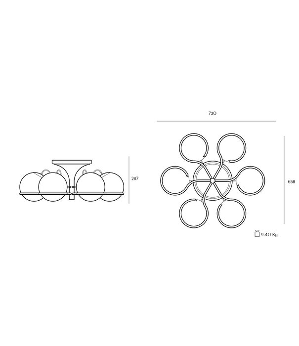 Astep  Astep: Model 2042/6 Ceiling Lamp