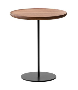 Pal Bijzettafel geolied walnoot, zwart frame Ø44