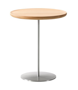 Pal Bijzettafel gelakt eiken, RVS frame Ø44