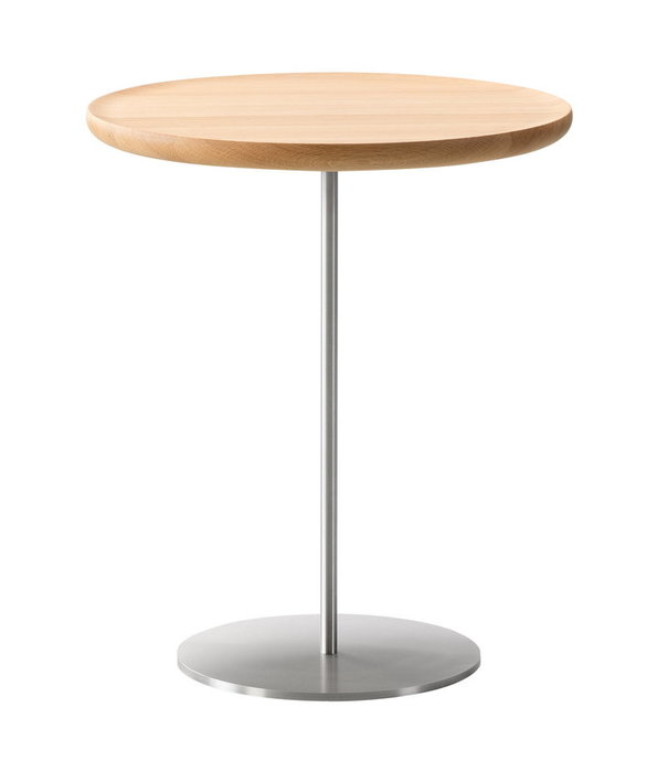 Fredericia  Pal Side Table oak lacquer, stainless steel frame Ø44