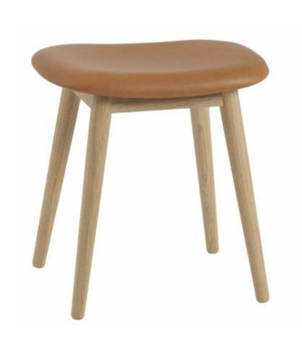 Muuto  Muuto - Fiber stool leather - wood base