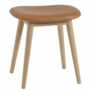 Fiber stool leather - wood base
