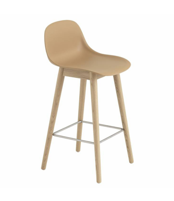 Muuto  Muuto - Fiber counter stool with back - wood base