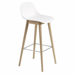 MUUTO Fiber counter stool with back - wood base